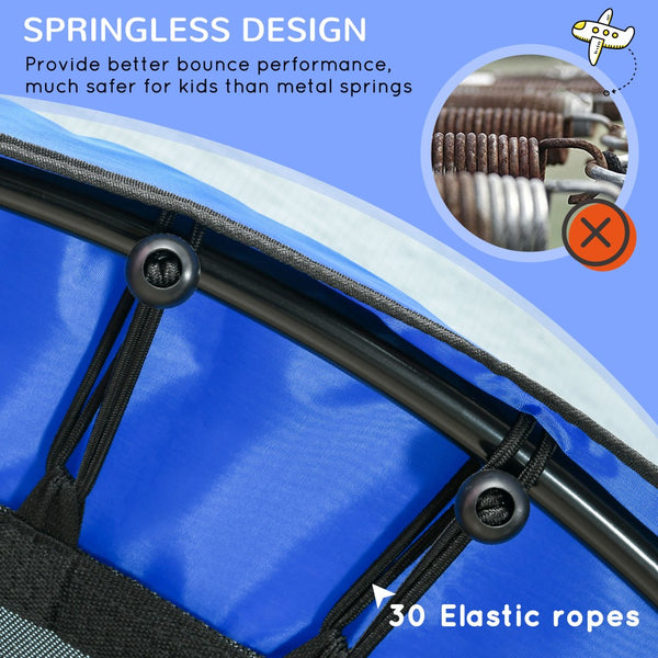 English Elm Qaba 55 Inch Kids Toddler Trampoline with Enclosure Net and Ball Pit Play Blue W2225P156306