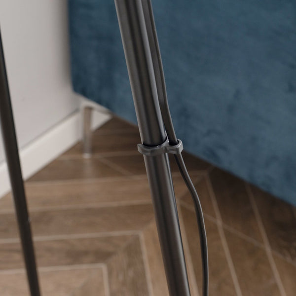 English Elm Homcom Modern Tripod Floor Lamp - Stylish Black Steel Frame With Footswitch For Cozy Living Spaces W2225P156378