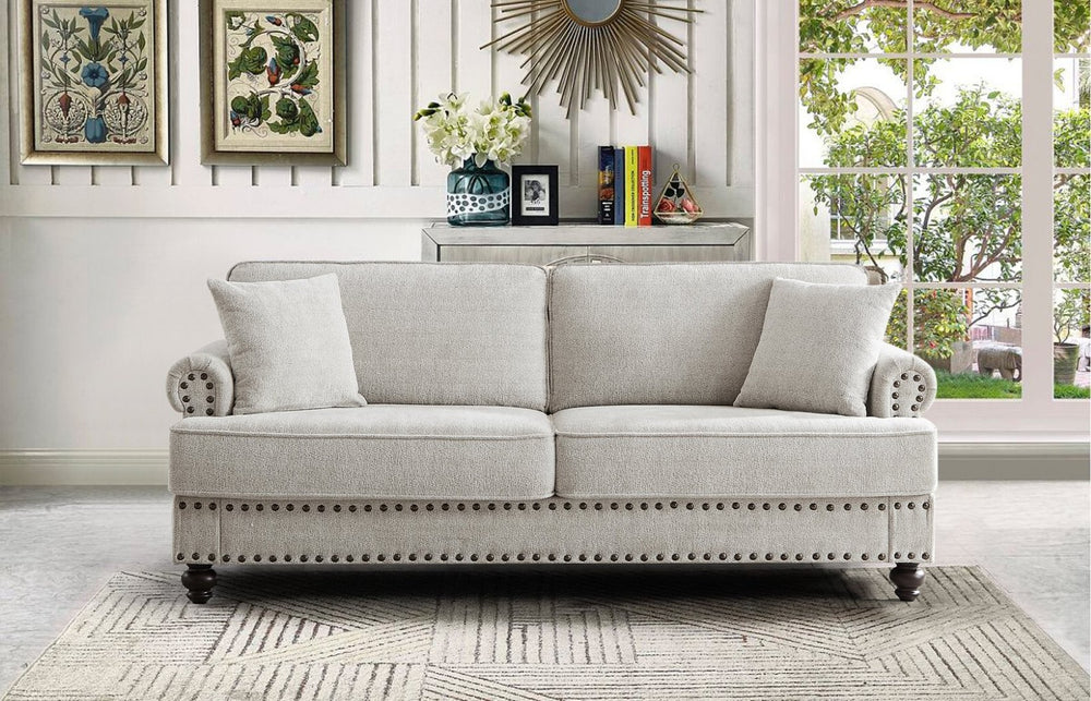 English Elm 82" Chenille Two Seat Loveseat with Nailhead Trim Plush Foam Living Room Sofa W1708S00017
