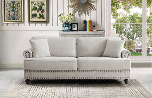 English Elm 82" Chenille Two Seat Loveseat with Nailhead Trim Plush Foam Living Room Sofa W1708S00017