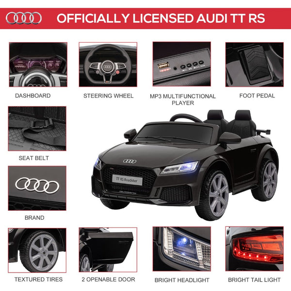 English Elm Aosom Licensed Audi Tt Rs 6v Kids Ride on Car with Remote Suspension and Music W2225P156314