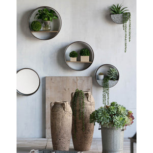 English Elm Farmhouse Galvanized Iron Five Piece Wall Planter Set for Vertical Garden Display W2078P156359