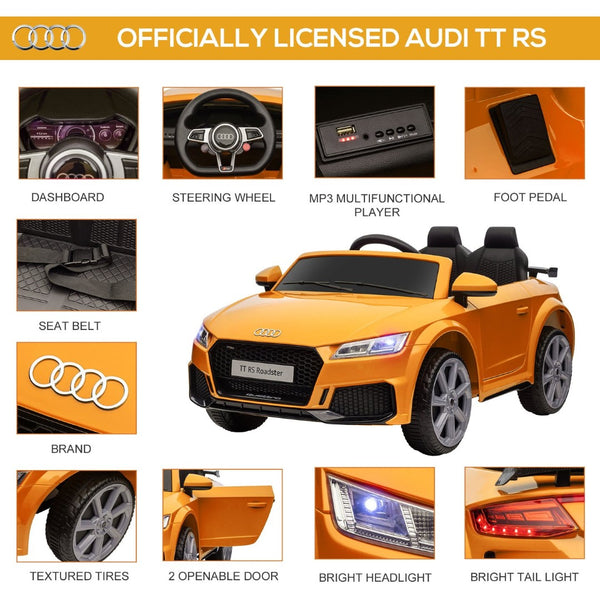 English Elm Aosom Licensed Audi Tt Rs 6v Kids Ride on Car with Remote Suspension and Music W2225P156326