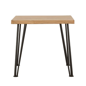 English Elm Natural Acacia Wood End Table With Matte Black Hairpin Legs For Modern Living Spaces & Decor B062S00318