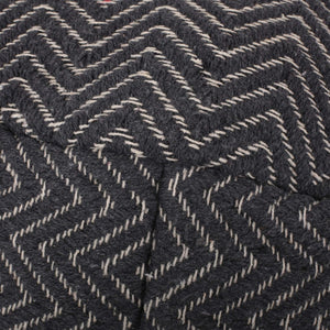 English Elm Christopher Knight Home® - WOVEN Cotton Pouf Dark Gray Handwoven Boho Zigzag Design Removable Zip Cover Polystyrene Beads 16" 67857.00