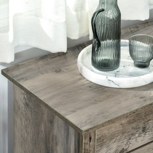 English Elm HOMCOM Farmhouse Coffee Bar Cabinet with Rustic Sliding Barn Door, Wine Racks, Drawers & Shelves for Kitchen and Dining Room (31.5" W) Natural W2225P156395