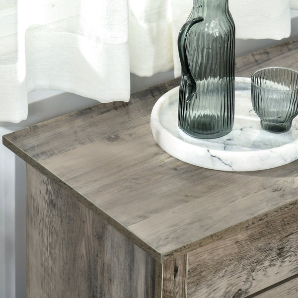 English Elm HOMCOM Farmhouse Coffee Bar Cabinet with Rustic Sliding Barn Door, Wine Racks, Drawers & Shelves for Kitchen and Dining Room (31.5" W) Natural W2225P156395