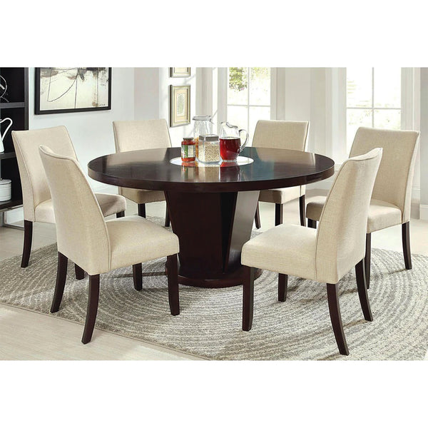English Elm Set of 2 Padded Fabric Side Chairs Espresso & Ivory Upholstered Dining Seats Comfortable Stylish Durable B016P156574