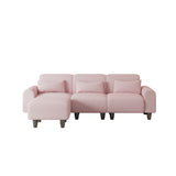 Hearth and Haven Yawn 3-Piece Convertible Sectional Sofa Set with Pillows, Pink and Black W1658S00014