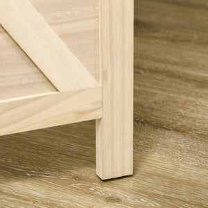 English Elm HOMCOM 3-Panel Wood Room Divider with Floral Louvered Panels, Folding Privacy Screen, 67" Tall Natural W2225P156392