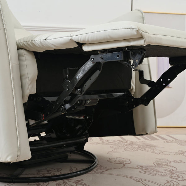 English Elm 270° Power Swivel Rocker Recliner Chair - Pu Leather Electric Glider With Usb Ports For Comfort W1028S00026