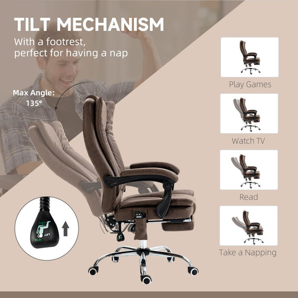 English Elm Vinsetto High Back Microfiber Office Chair With 6-Point Massage, Heat, Footrest, And Adjustable Height W2225P156397-GIGA