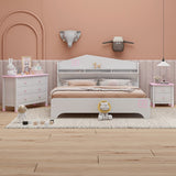 Emily 3-Piece Full Bedroom Set: House-Shaped Headboard, Storage, Nightstand & Dresser