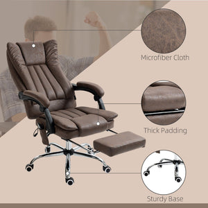 English Elm Vinsetto High Back Microfiber Office Chair With 6-Point Massage, Heat, Footrest, And Adjustable Height W2225P156397-GIGA