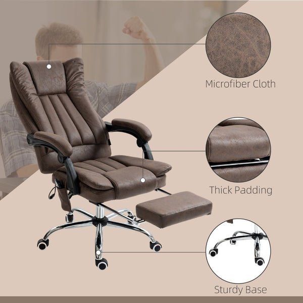 English Elm Vinsetto High Back Microfiber Office Chair With 6-Point Massage, Heat, Footrest, And Adjustable Height W2225P156397-GIGA