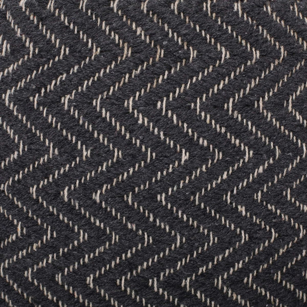 English Elm Christopher Knight Home® - WOVEN Cotton Pouf Dark Gray Handwoven Boho Zigzag Design Removable Zip Cover Polystyrene Beads 16" 67857.00