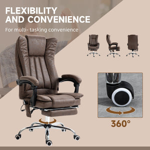 English Elm Vinsetto High Back Microfiber Office Chair With 6-Point Massage, Heat, Footrest, And Adjustable Height W2225P156397-GIGA