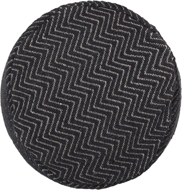English Elm Christopher Knight Home® - WOVEN Cotton Pouf Dark Gray Handwoven Boho Zigzag Design Removable Zip Cover Polystyrene Beads 16" 67857.00