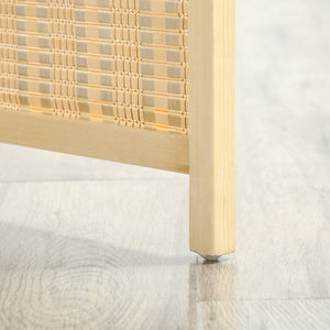 English Elm Homcom 4-Panel Folding Bamboo Room Divider Screen, Stylish Privacy Partition With Storage Shelves W2225P156391