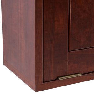 English Elm HOMCOM Fold-Up Wall Desk with Shelves - Space-Saving Floating Computer Table, Adjustable Storage, Mahogany Finish W2225P156393