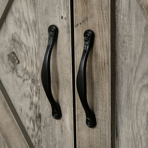 English Elm HOMCOM Farmhouse Coffee Bar Cabinet with Rustic Sliding Barn Door, Wine Racks, Drawers & Shelves for Kitchen and Dining Room (31.5" W) Natural W2225P156395