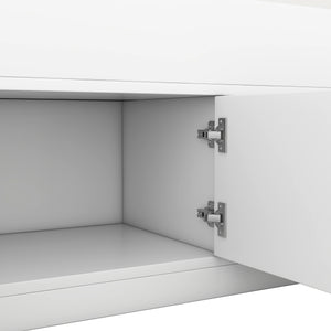 English Elm Twin Captain Platform Bed Frame with Built-In Bookcase, Four Drawers & Slat Support for Storage White GX001828AAK