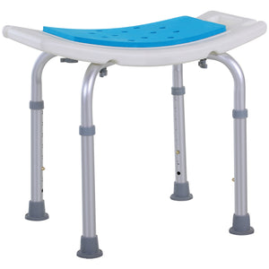 English Elm Homcom 6-Level Adjustable Curved Bath Stool – Aluminum Non-Slip Shower Chair, Ergonomic Seat, 300 lb Capacity W2225P156390