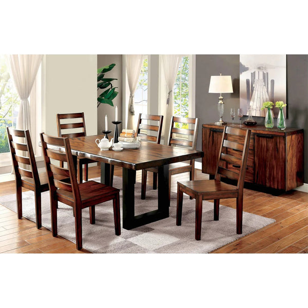 English Elm Set of 2 Tobacco Oak Dining Chairs with Ladder Back Design, Rustic Country Charm and Durable Finish B016P156597
