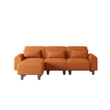 Hearth and Haven Yawn 3-Piece Convertible Sectional Sofa Set with Pillows, Orange and Black W1658S00013