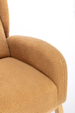 English Elm 049-teddy Plush Wingback Rocking Chair Solid Wood Base Nursery and Living Room Comfort Khaki W527P147435