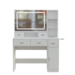 English Elm Newly Designed Led Smart Vanity with Drawer Storage for Bedroom Dressing Routine W1320138091