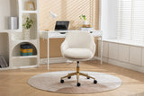 Hearth and Haven 046-Mesh Fabric Home Office 360°Swivel Chair Adjustable Height with Gold Metal Base, Beige W527P149726