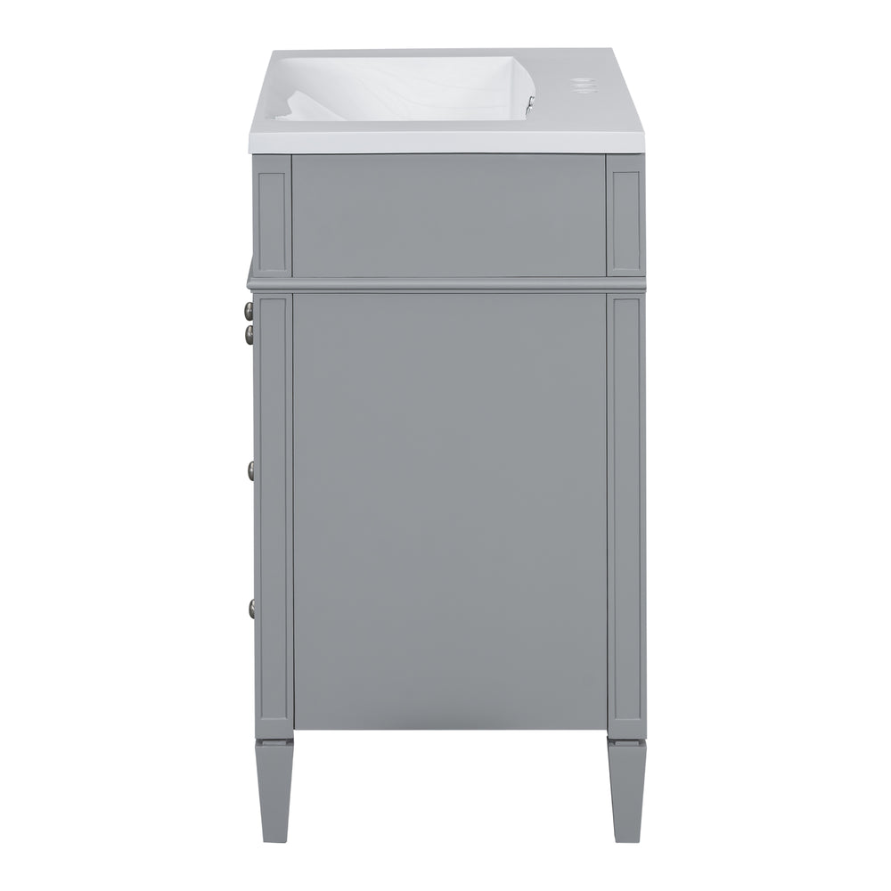 English Elm 30'' Modern Bathroom Vanity Set With Mirror, 2 Drawers & Tip-Out, Stylish Storage For Small Spaces SW000127AAE-3