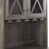 Hearth and Haven Farmhouse Bar Cabinet For Liquor and Glasses, Dining Room Kitchen Cabinet with Wine Rack, Sideboards Buffets Bar Cabinet L26.89''xW15.87''xH67.3'' Charcoal Grey W2275P148520