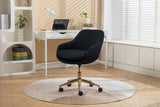 Hearth and Haven 046-Mesh Fabric Home Office 360°Swivel Chair Adjustable Height with Gold Metal Base, Black W527P149728