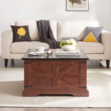 Oak Farmhouse Coffee Table with Hidden Storage & Lift Top 31.5