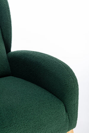 English Elm 049-teddy Plush Wingback Rocking Chair Solid Wood Base Nursery and Living Room Comfort Green W527P147431