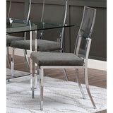 English Elm Set Of 2 Acrylic and Leatherette Padded Dining Chairs In Chrome Finish