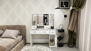 English Elm Newly Designed Led Smart Vanity with Drawer Storage for Bedroom Dressing Routine W1320138091