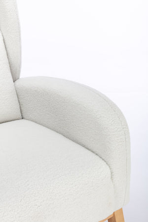 English Elm 049-teddy Plush Wingback Rocking Chair Solid Wood Base Nursery and Living Room Comfort Ivory W527P147427
