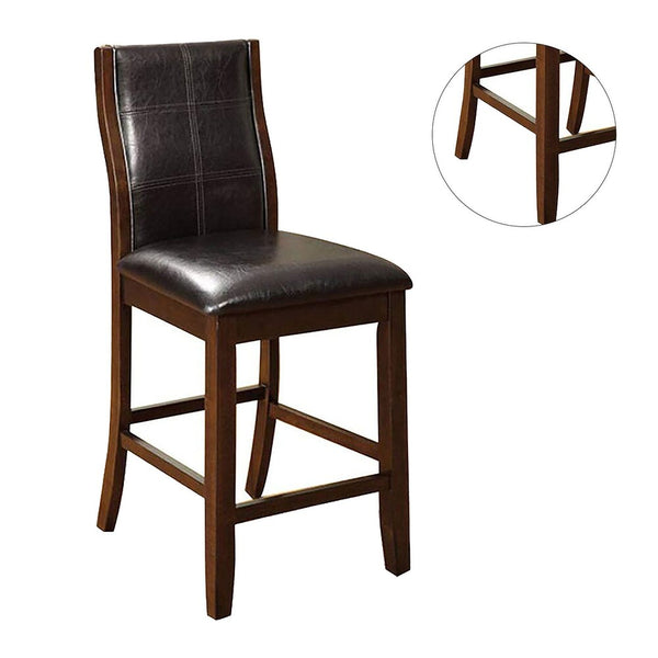 English Elm Transitional Parson Side Chairs Set of 2 — Espresso Cherry Wood Frame with Padded Leatherette Comfort Seats Brown 43 L x 13 W x 20 H B011P156648