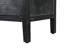 English Elm Carved Floral Handle Pine Veneer Sideboard Antique Four Door Buffet Cabinet W1445P146387