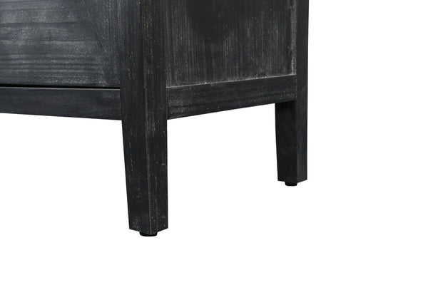 English Elm Carved Floral Handle Pine Veneer Sideboard Antique Four Door Buffet Cabinet W1445P146387