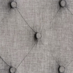 English Elm Set of 2 Padded Fabric Dining Chairs Antique Black & Light Gray - Tufted Rustic Seats, Comfortable Style B016P156814