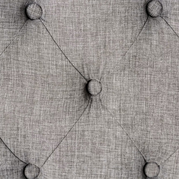 English Elm Set of 2 Padded Fabric Dining Chairs Antique Black & Light Gray - Tufted Rustic Seats, Comfortable Style B016P156814