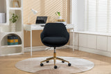 Hearth and Haven 046-Mesh Fabric Home Office 360°Swivel Chair Adjustable Height with Gold Metal Base, Black W527P149728