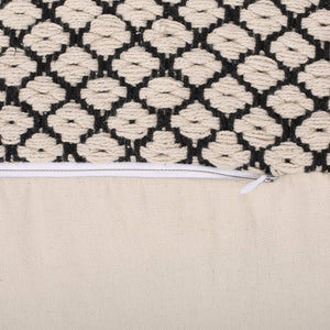 English Elm Christopher Knight Home® - WOVEN Cotton Pouf Black+Natural Handwoven Boho Cube 18" Breathable Cotton Cover Removable Zippered 68220.00