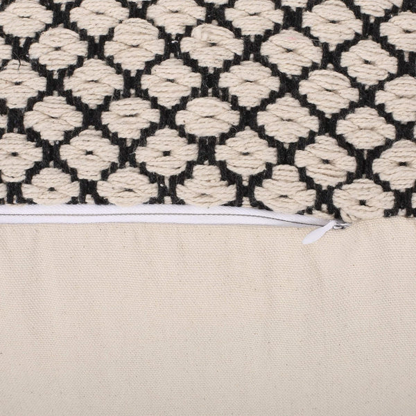 English Elm Christopher Knight Home® - WOVEN Cotton Pouf Black+Natural Handwoven Boho Cube 18" Breathable Cotton Cover Removable Zippered 68220.00