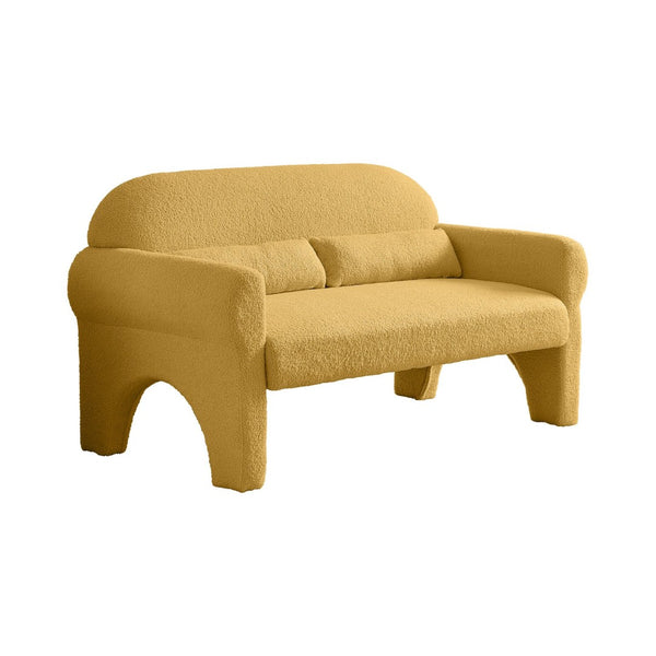 English Elm boucle Weave Loveseat Solid Wood Frame Compact Two Seat Sofa Modern Living Room W848S00020