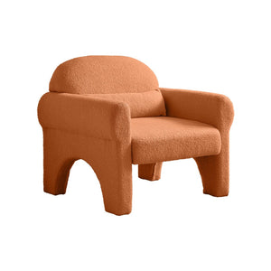 English Elm boucle Accent Chair Curved Silhouette with Lumbar Pillow for Modern Living W848141060